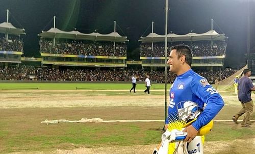 MS Dhoni during a practice session at Chepauk.