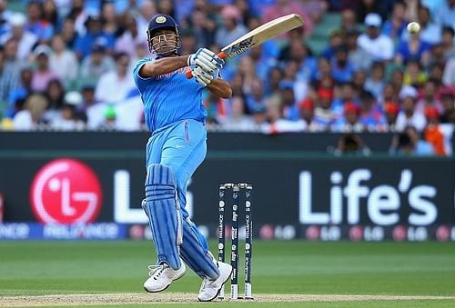 Mahendra Singh Dhoni in action.