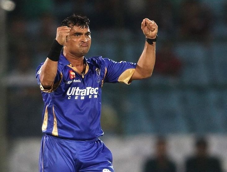 Pravin Tambe in Rajasthan Royals's colours