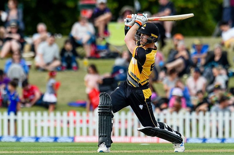 James Neesham playing for Wellington Firebirds in Super Smash