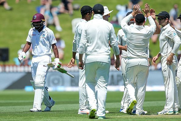 Sunil Ambris was out hit-wicket twice on his debut, against Neil Wagner and Trent Boult respectively.