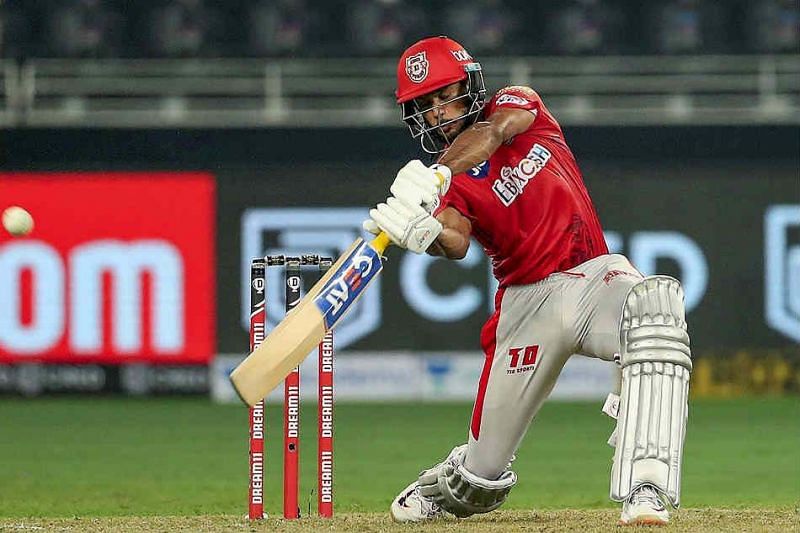 Mayank Agarwal at IPL 2020.