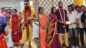 Varun Chakravarthy ties the knot with long-time girlfriend Neha Khedekar, plays cricket on stage - Watch video