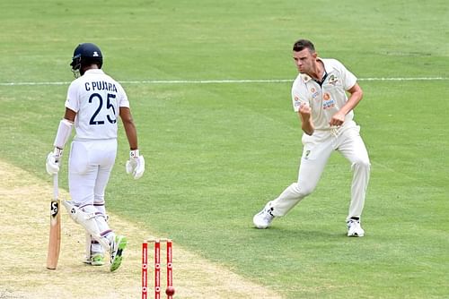 Cheteshwar Pujara was caught behind in India's first innings of the ongoing Brisbane Test.