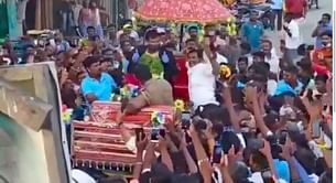 Watch: T Natarajan arrives in his hometown and receives a grand welcome