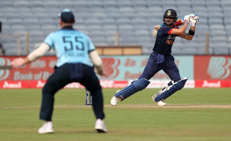 Virat Kohli scored 56 runs from 60 deliveries in the first India vs England ODI