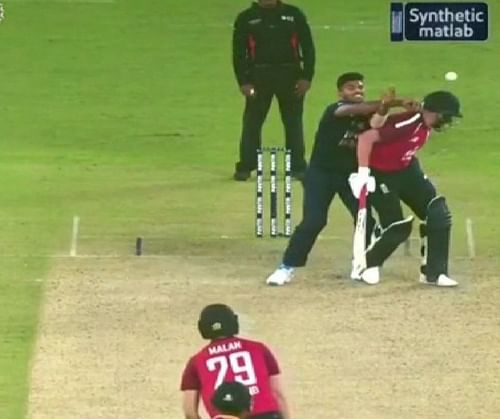 Washington Sundar and Jonny Bairstow shared a heated moment in the first T20I.