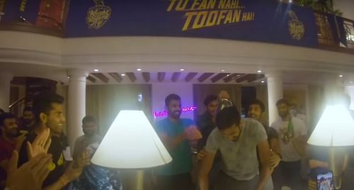 Sandeep Warrier's birthday celebrations with the KKR team