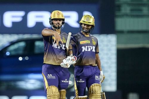 Nitish Rana's unique celebration caught the eye on Sunday