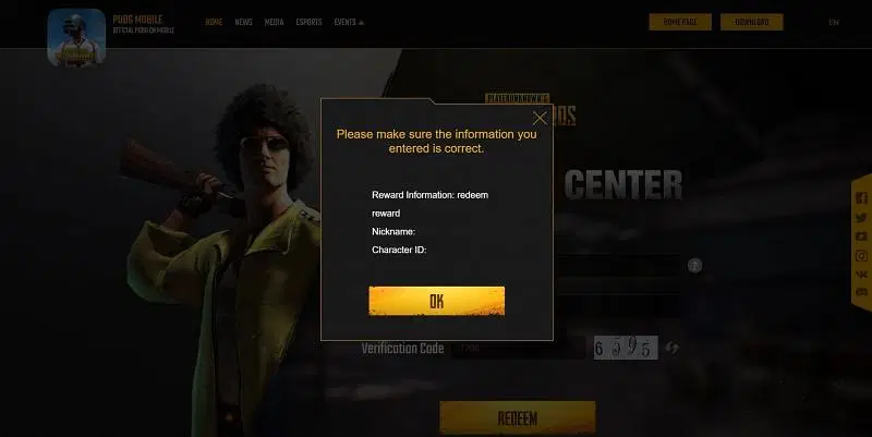 Once the details have been verified, press ok