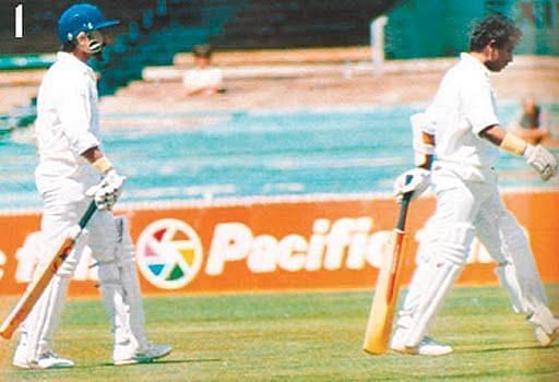 Chetan Chauhan (left) and Sunil Gavaskar