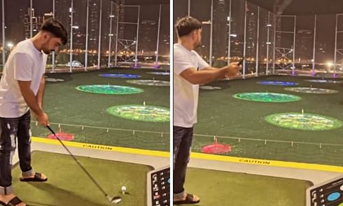 Rashid Khan at the golf range
