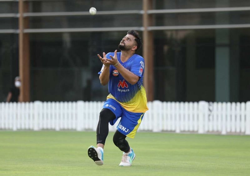 Suresh Raina gets some fielding practice. Pic: chennaisuperkings.com