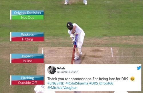 Twitter reactions to Rohit Sharma's DRS reprieve