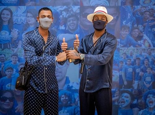 Mumbai Indians (MI) cricketers Hardik Pandya and Krunal Pandya. Pic: Mumbai Indians