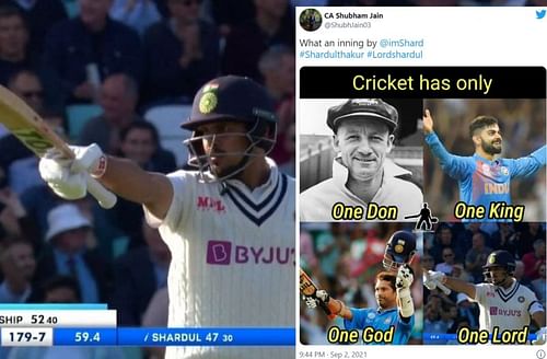 Twitter reactions to Shardul Thakur's knock.
