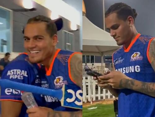 Rahul Chahar's reaction. (Image: Mumbai Indians Instagram)