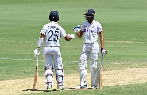 Cheteshwar Pujara (L) and Shubman Gill (R) during their 114-run stand during the famous Gabba Test