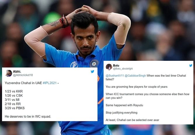 "What a pathetic team selection" - Fans slam selectors for dropping Yuzvendra Chahal in favor of Varun Chakravarthy and Rahul Chahar