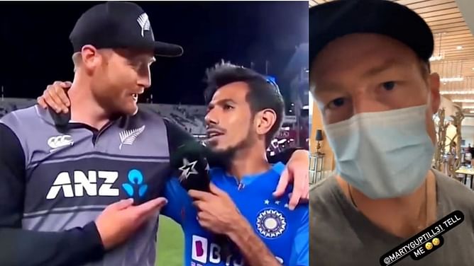 [Watch] "What you said to me in New Zealand?" - Yuzvendra Chahal teases Martin Guptill about viral expletive ahead of 2nd IND vs NZ T20I