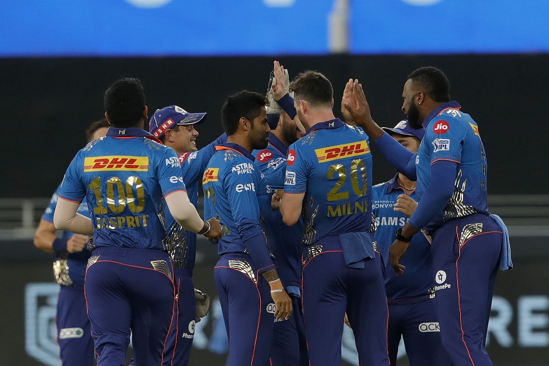 The Mumbai Indians (MI) in action during IPL 2021. Pic: IPLT20.COM