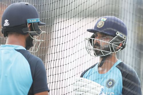 Cheteshwar Pujara (L) and Ajinkya Rahane. (Image source: Getty)