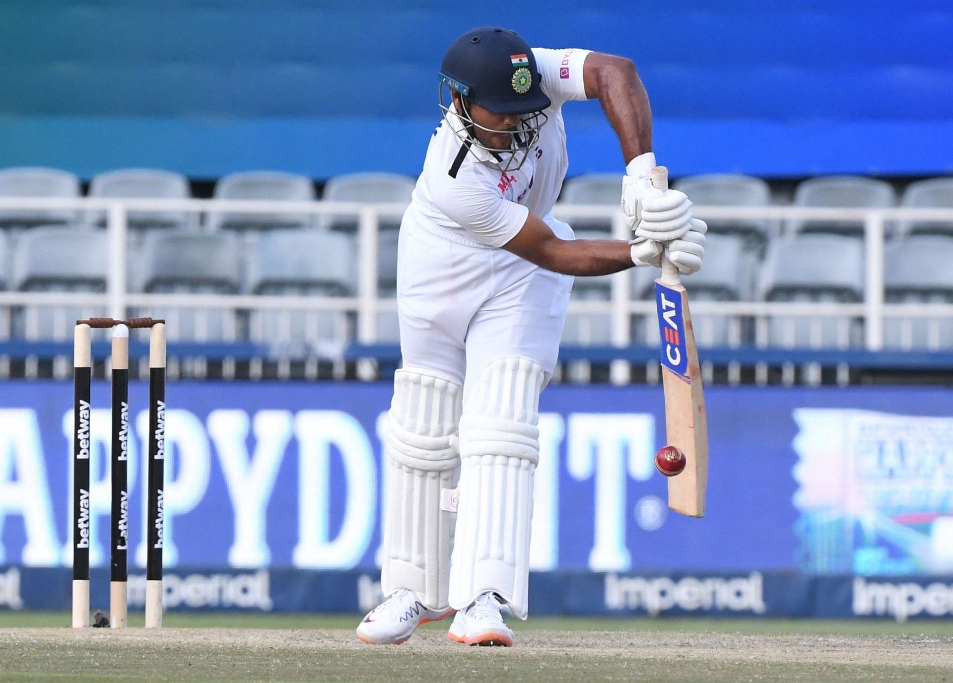 Mayank Agarwal's footwork is not assured against back-of-a-length deliveries