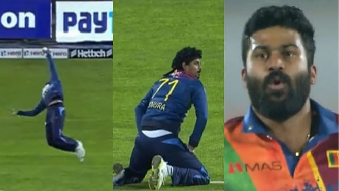 [Watch] Sanju Samson falls to Binura Fernando's one-handed stunner in 2nd India vs Sri Lanka T20I