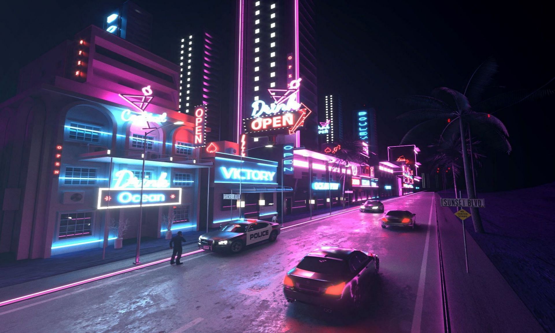 Vice City with 4K resolution and high definition (Image via Caveman from Wallpaper Cave)