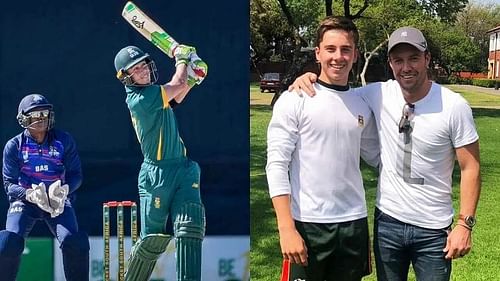 Dewald Brevis revealed posters of his childhood heroes during an online interaction with MI. (PC: Twitter)