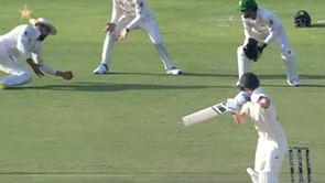 [Watch]: Faheem Ashraf grabs a one-handed stunner to send Steve Smith packing