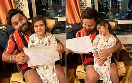 Rishabh Pant captured drawing with Rohit Sharma's daughter Samaira ahead of India vs Sri Lanka pink-ball Test
