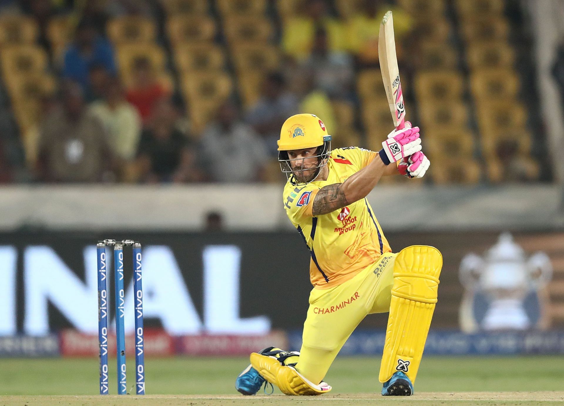 Faf du Plessis batting for CSK. Pic: Getty Images