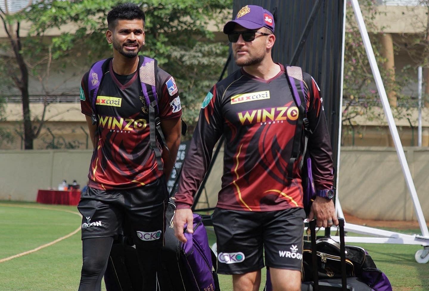 श्रेयस अय्यर और ब्रेंडन मैक्कलम (Photo Credit - KKR)