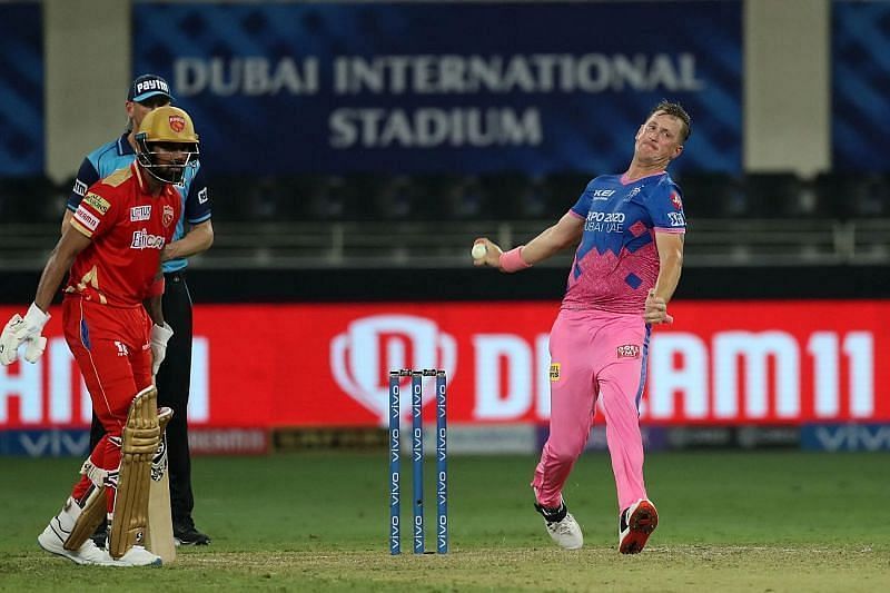 Chris Morris bowling for RR. Pic: BCCI