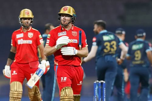 Jonny Bairstow walks back after being dismissed against Gujarat. Pic: IPLT20.COM