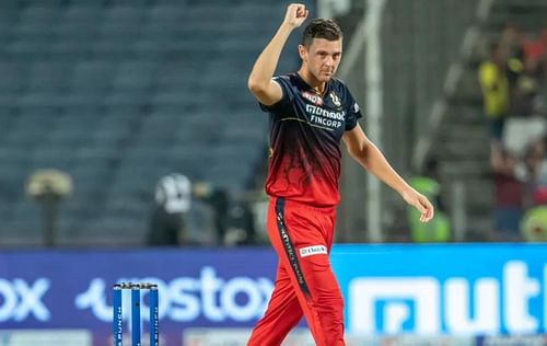 Josh Hazlewood went for 64 from his four overs vs PBKS (Image: IPLT20.com).