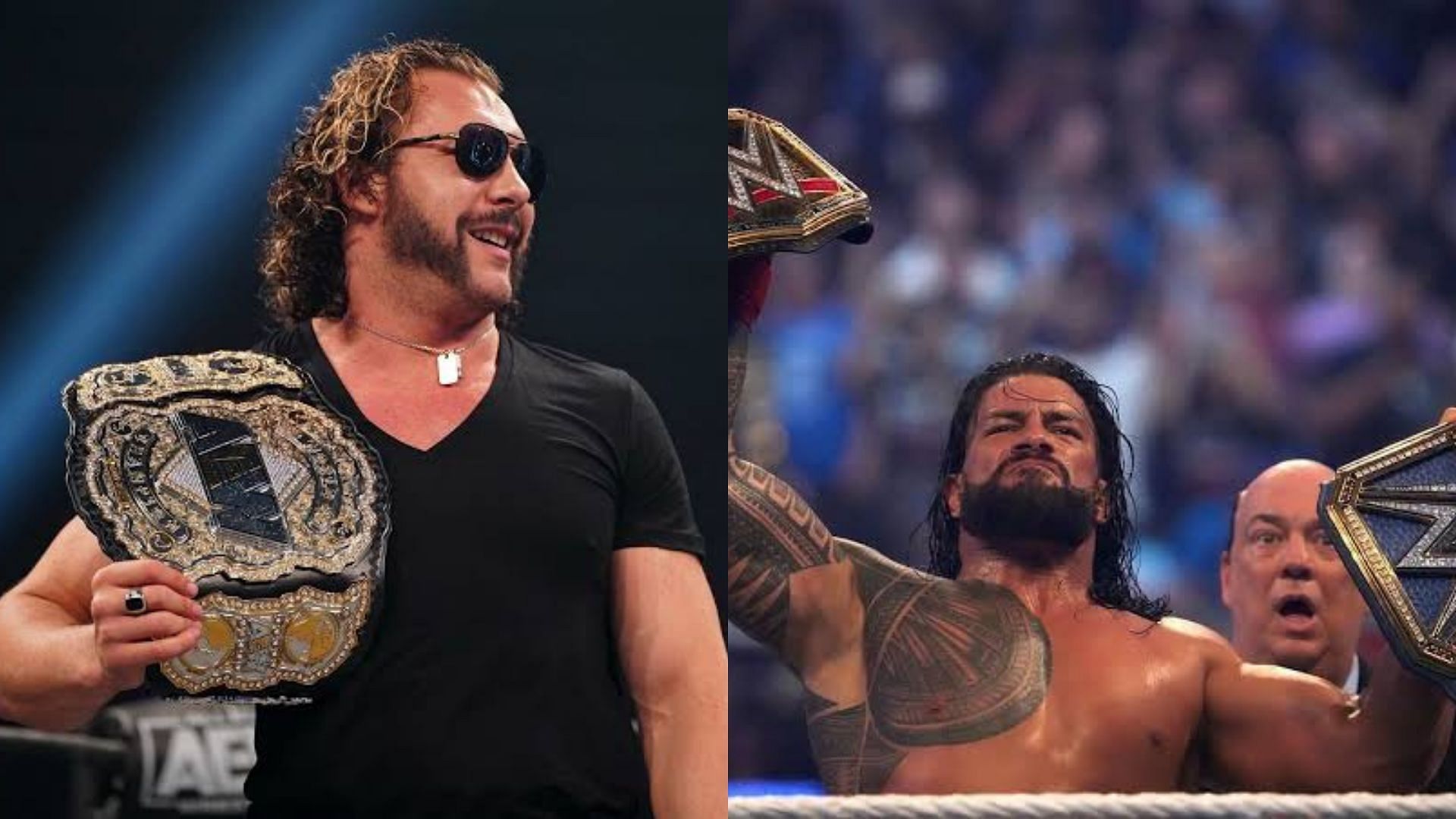 पूर्व AEW चैंपियन कैनी ओमेगा और मौजूदा WWE चैंपियन रोमन रेंस