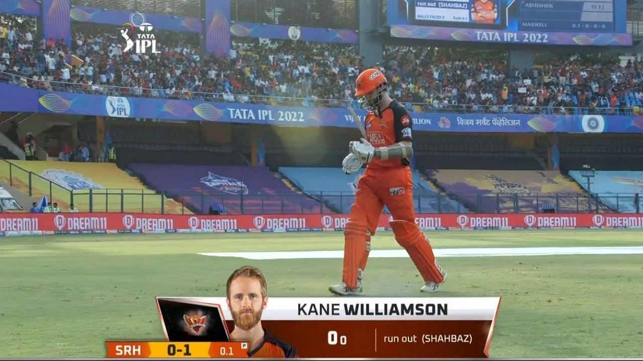 केन विलियमसन बिना गेंद खेले ही आउट हो गए (Pic Screenshot - iplt20.com)