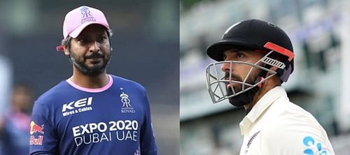 Kumar Sangakkara (left) and Daryl Mitchell.