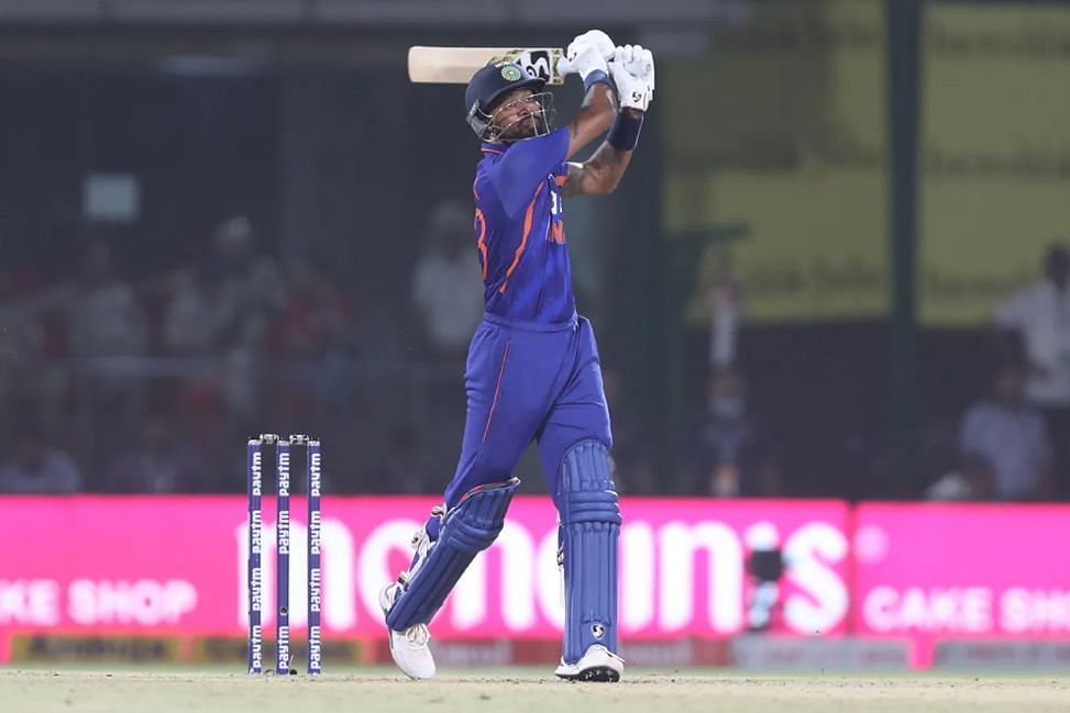 Hardik Pandya hit three sixes in the first T20I against Ireland [P/C: BCCI]