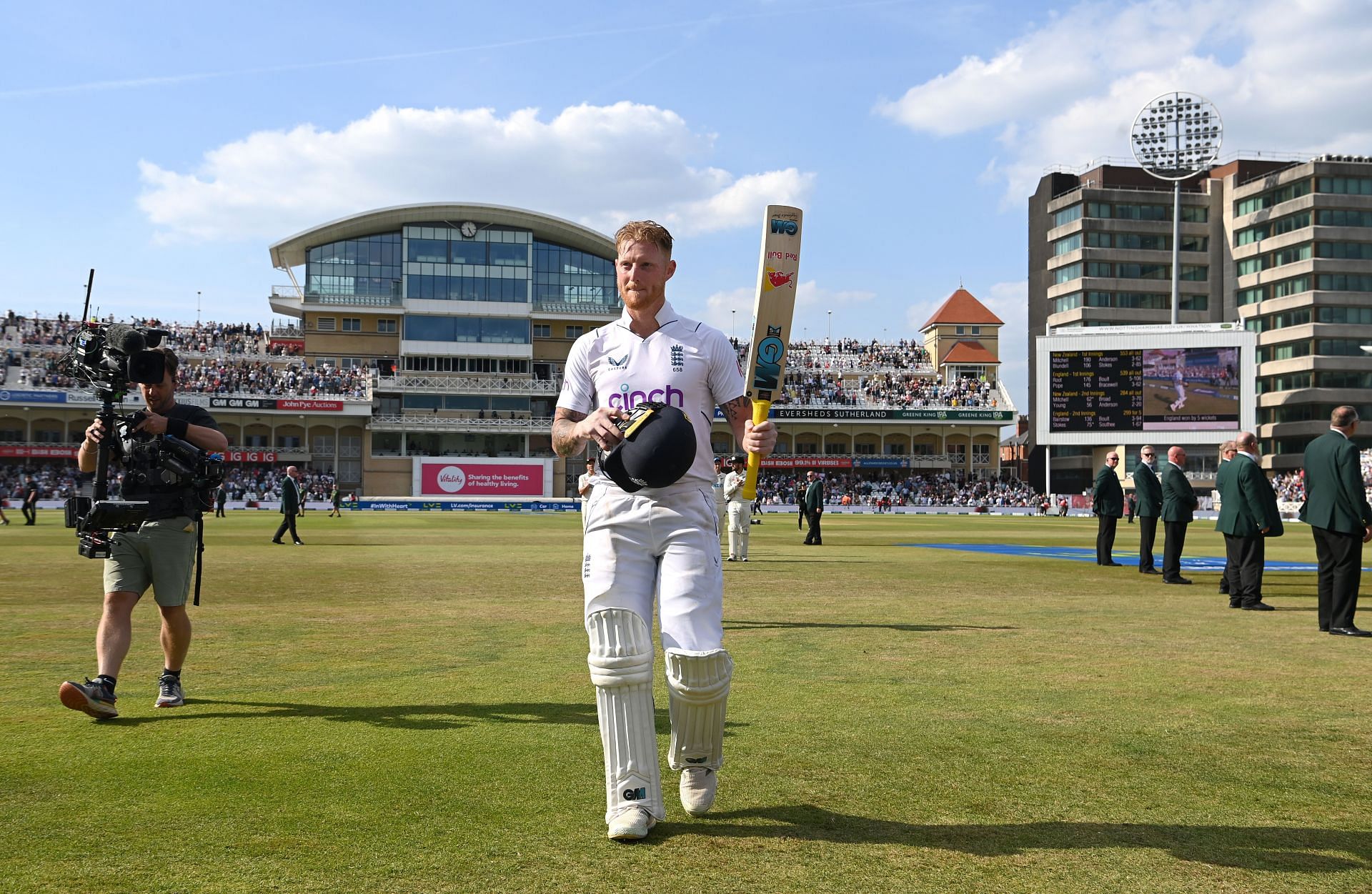 England captain Ben Stokes played the role of supporting batter while Jonny Bairstow took the attack to the Kiwi bowlers.