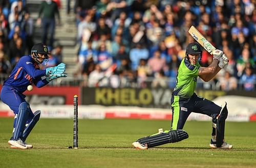 Ireland put up a spirited batting effort in the 2nd T20I against India. Pic: Cricket Ireland/ Twitter