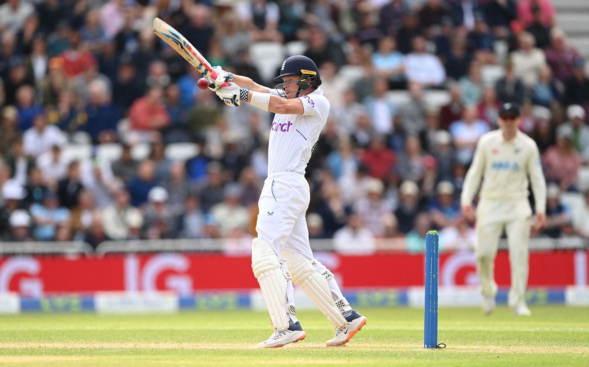 Ollie Pope scored a career-best 145 in the first innings as England made 539 in reply to New Zealand's 553.
