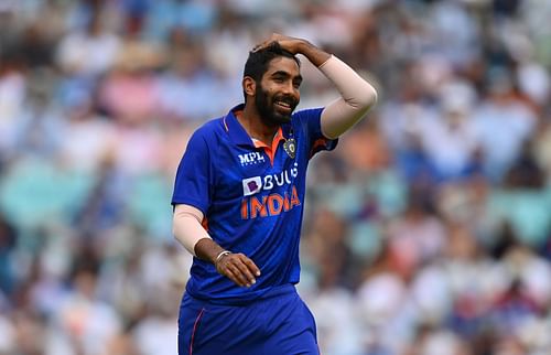 Jasprit Bumrah celebrates after taking the wicket of Brydon Carse. Pic: Getty Images