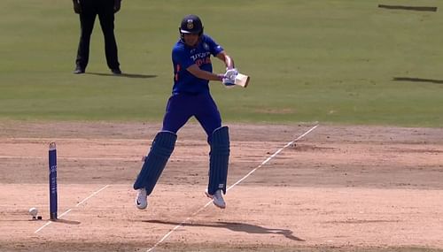 Shubman Gill during the one-day series against West Indies. Pic: Fancode