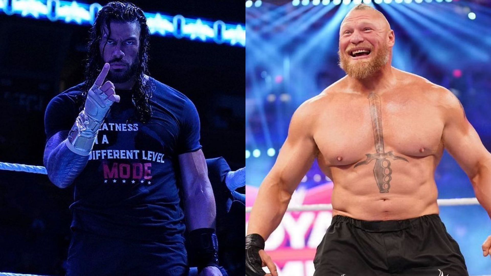 Roman Reigns (L) Brock Lesnar (R)