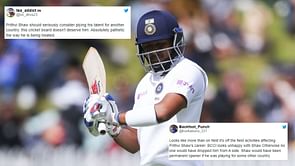 "This cricket board doesn't deserve him"- Furious fans slam BCCI as Prithvi Shaw is dropped from India A squad