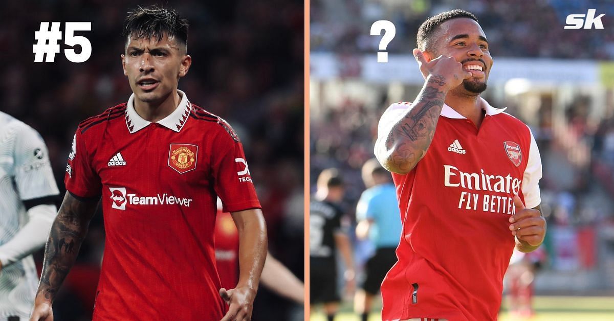 Lisandro Martinez (left) and Gabriel Jesus (right)