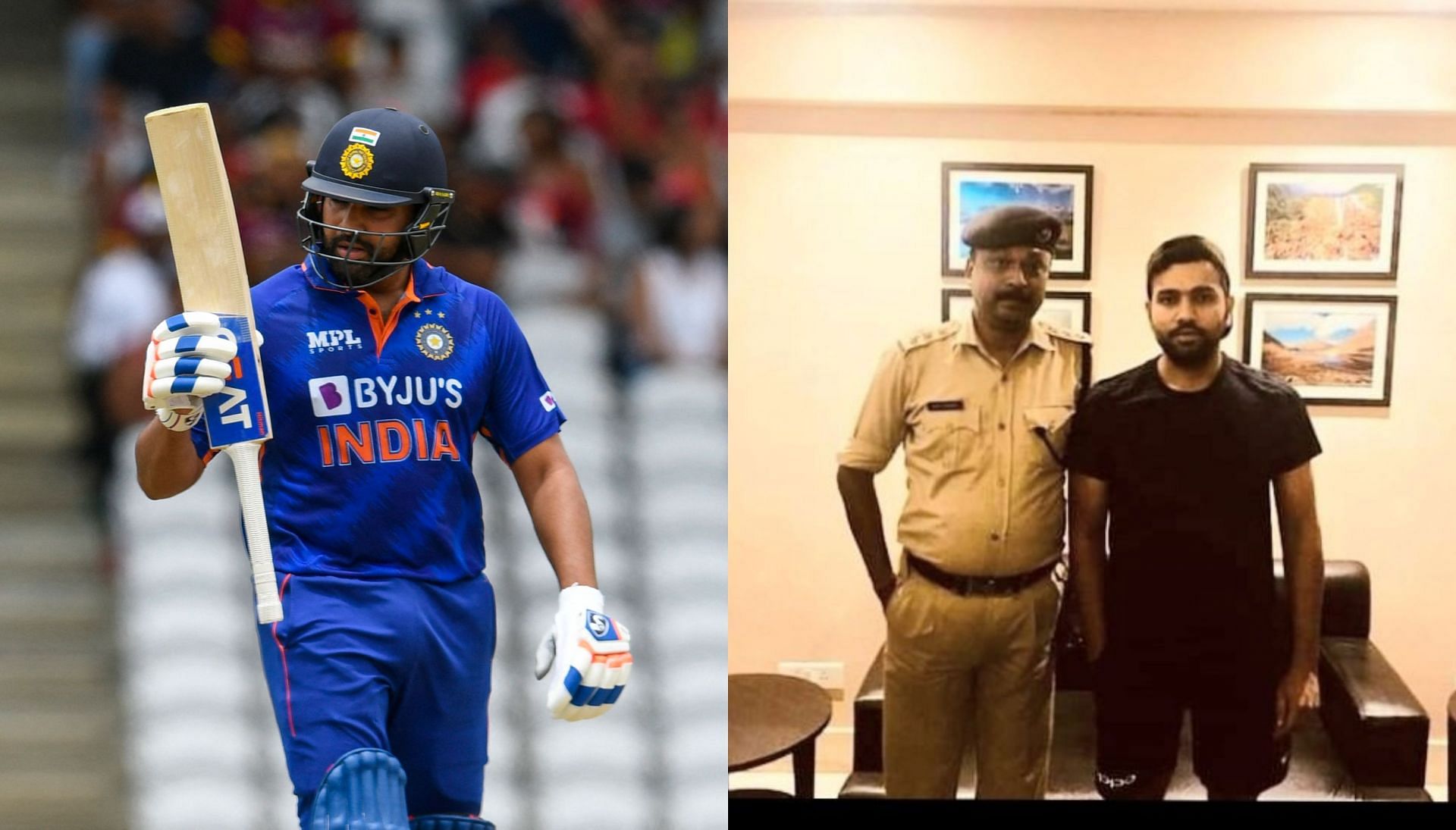रोहित शर्मा से मिले असम पुलिस के अधिकारी 